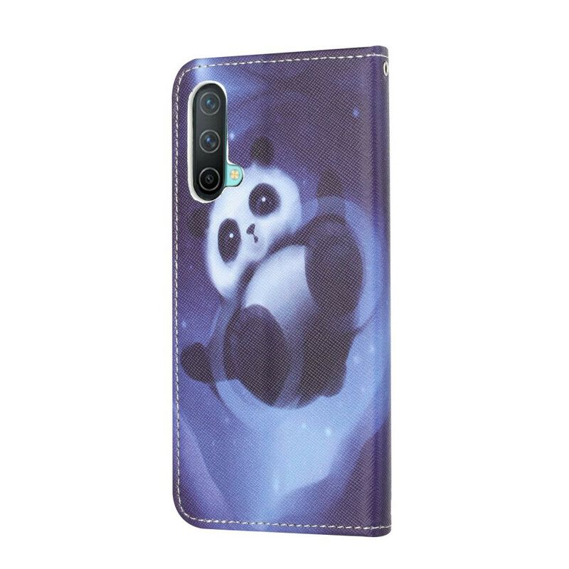 Lederhüllen Oneplus Nord Ce 5g Handyhülle Panda Space Riemchen