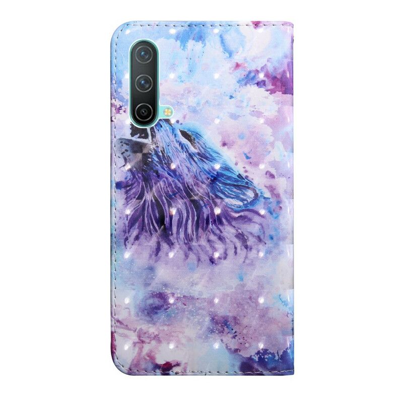 Lederhüllen Oneplus Nord Ce 5g Handyhülle Wolf Aquarell