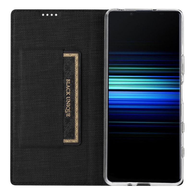 Flip Case Für Sony Xperia 5 II Schwarz Texturiertes Vili Dmx