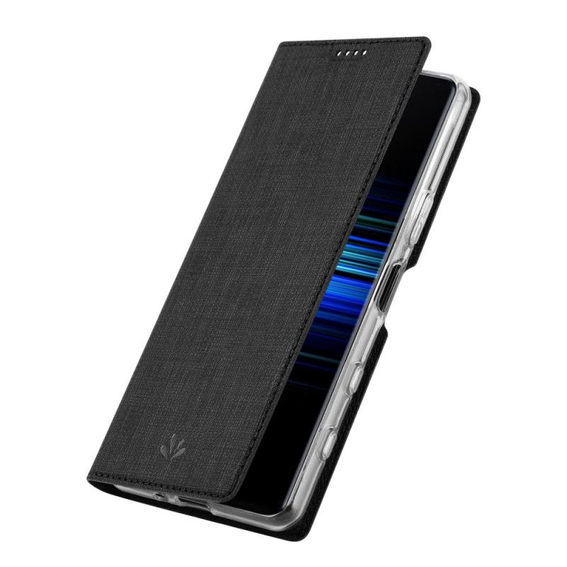 Flip Case Für Sony Xperia 5 II Schwarz Texturiertes Vili Dmx