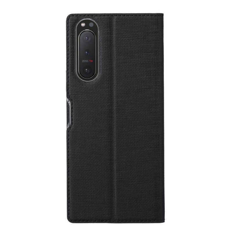 Flip Case Für Sony Xperia 5 II Schwarz Texturiertes Vili Dmx