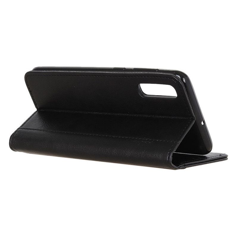 Flip Case Sony Xperia 5 II Schwarz Geteilte Lederversion