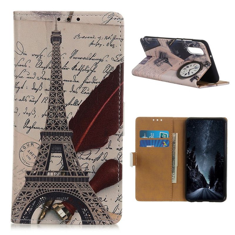 Lederhüllen Für Sony Xperia 5 II Eiffelturm Des Dichters