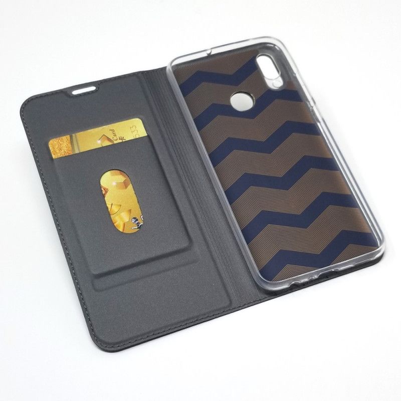 Flip Case Huawei P Smart Plus 2019 Schwarz Handyhülle Kartenhalter Mit Ledereffekt