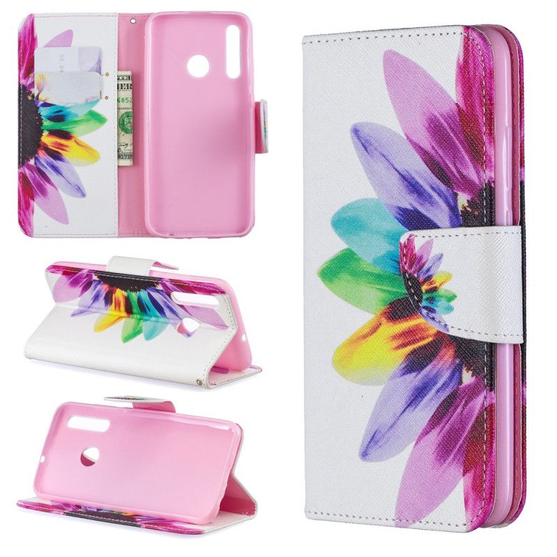 Lederhüllen Huawei P Smart Plus 2019 Handyhülle Aquarellblume