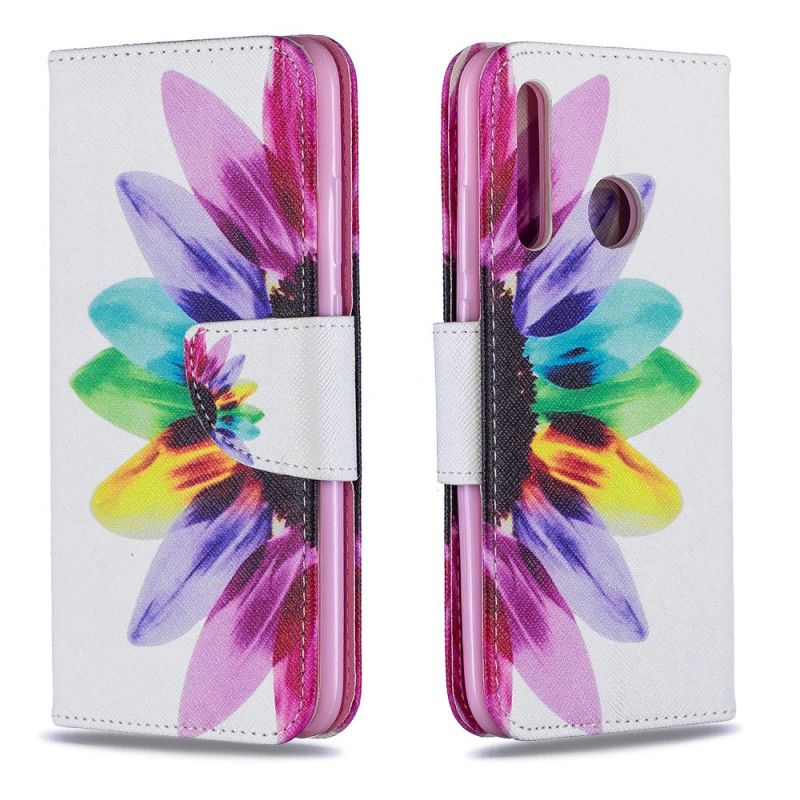 Lederhüllen Huawei P Smart Plus 2019 Handyhülle Aquarellblume