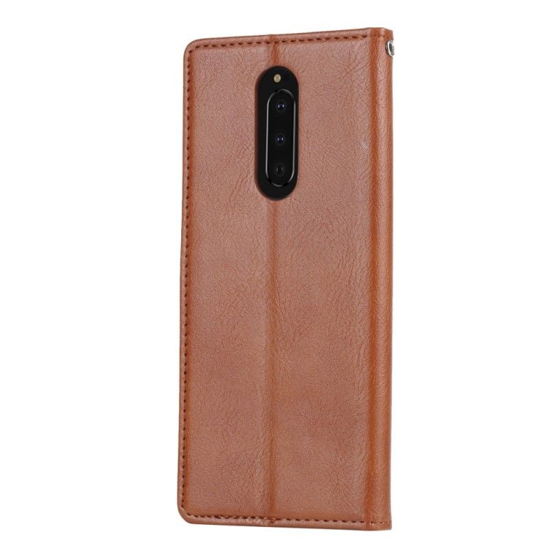 Flip Case Sony Xperia 1 Schwarz Kartenhalter Aus Kunstleder