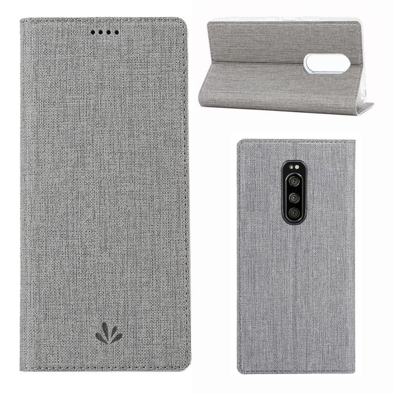 Flip Case Sony Xperia 1 Schwarz Strukturiert