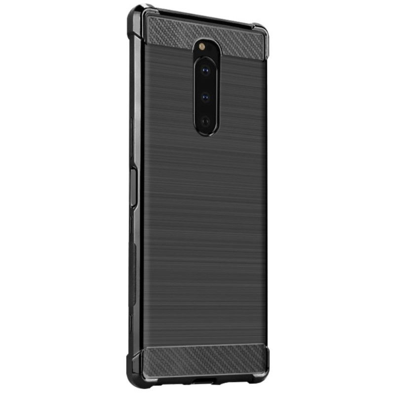 Hülle Sony Xperia 1imak Vega Serie Gebürstete Kohlefaser