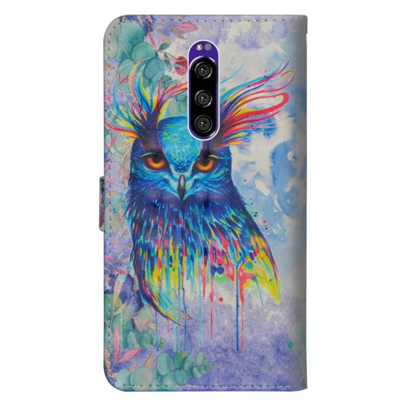 Lederhüllen Für Sony Xperia 1 Aquarellvogel