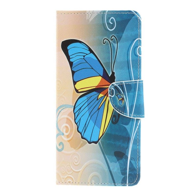 Lederhüllen Sony Xperia 1 Blaue Und Gelbe Schmetterlinge