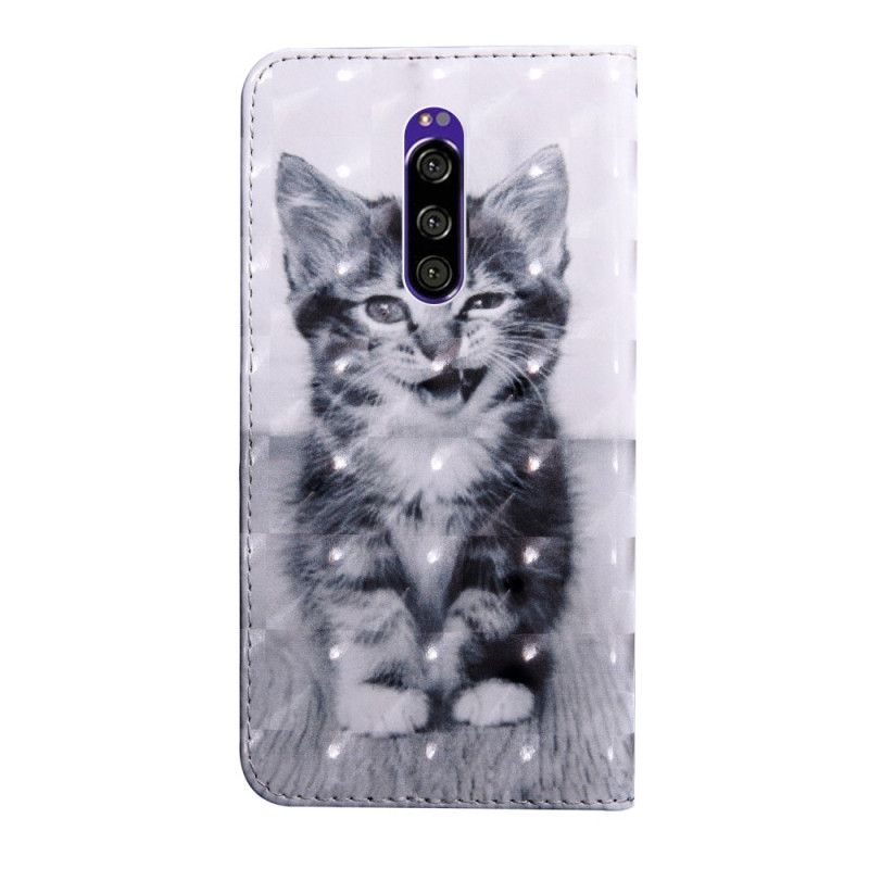 Lederhüllen Sony Xperia 1 Schwarz-Weiße Katze