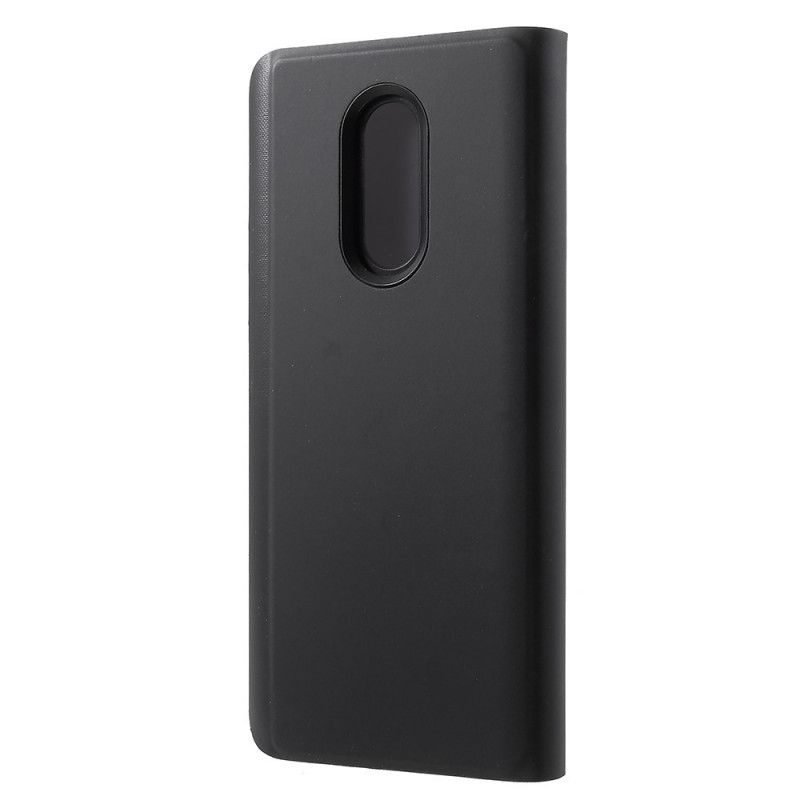 Flip Case Für Xiaomi Redmi Note 5 Schwarz Spiegel- Und Lederstil