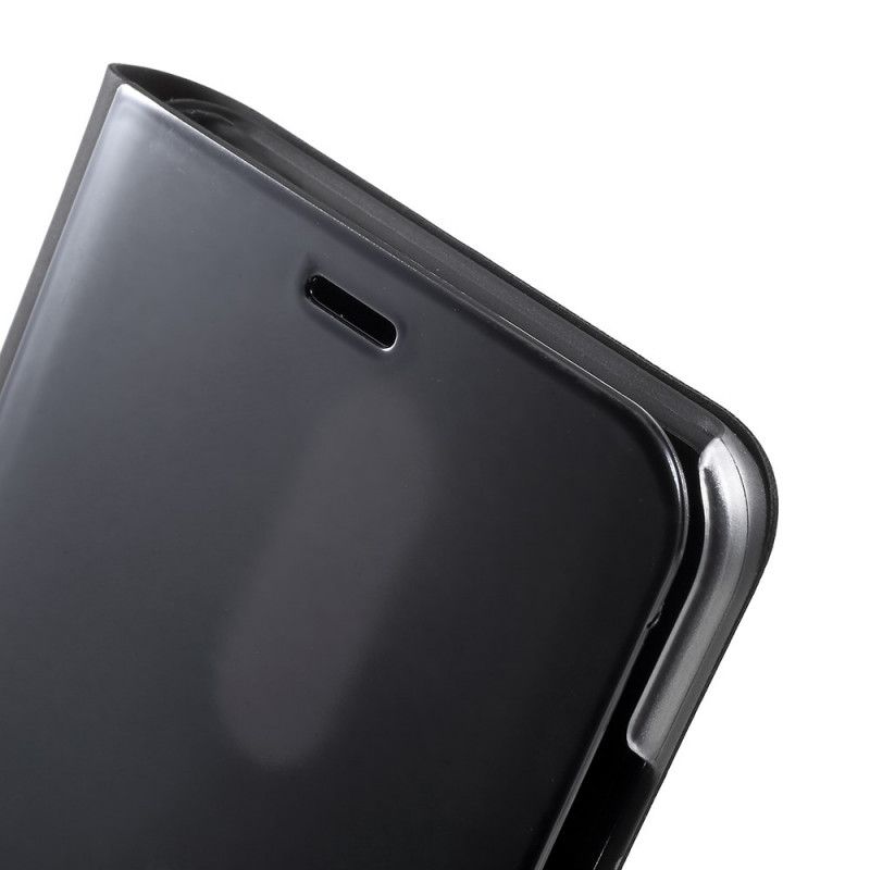Flip Case Für Xiaomi Redmi Note 5 Schwarz Spiegel- Und Lederstil