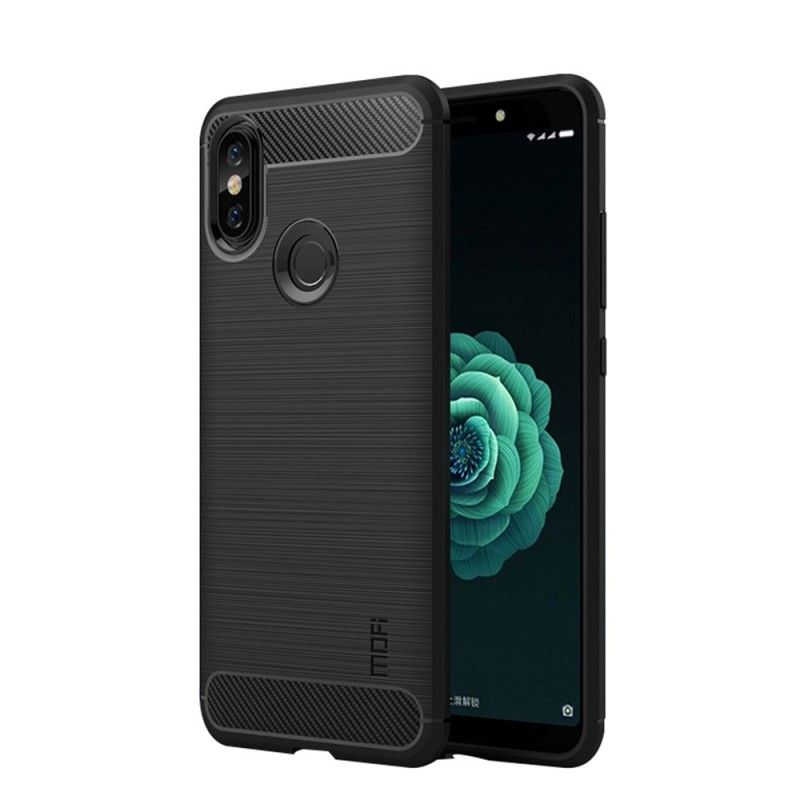 Hülle Xiaomi Redmi Note 5 Schwarz Gebürstete Kohlefaser