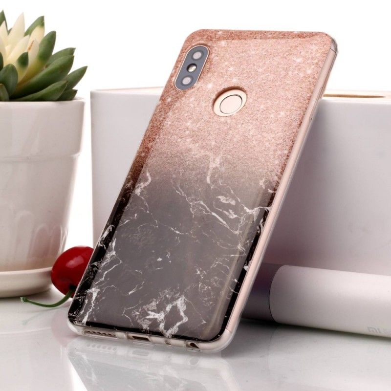 Hülle Xiaomi Redmi Note 5 Schwarz Handyhülle Marmorglitter