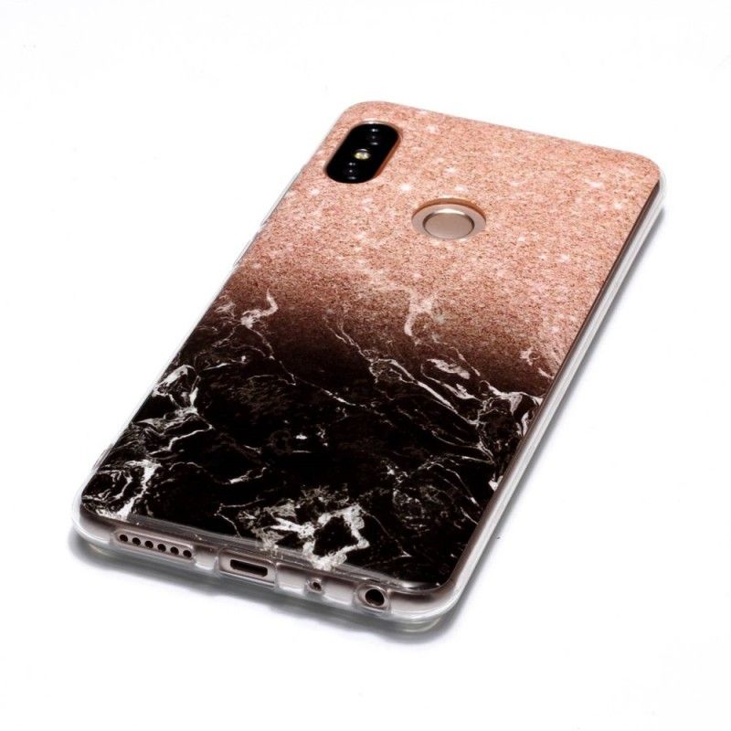 Hülle Xiaomi Redmi Note 5 Schwarz Handyhülle Marmorglitter