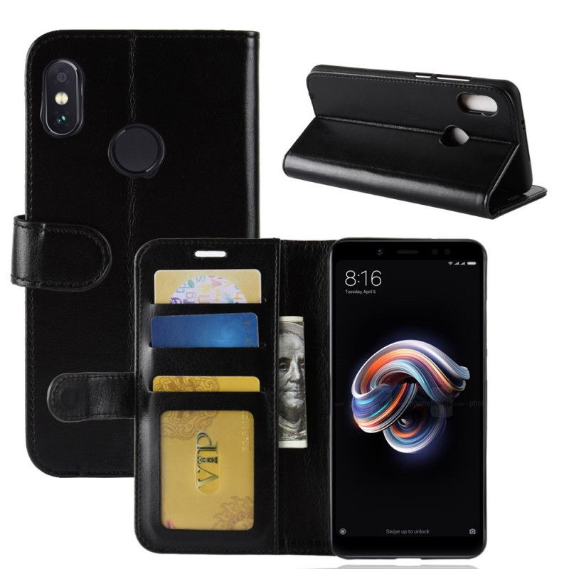 Lederhüllen Für Xiaomi Redmi Note 5 Schwarz Ultra-Kunstleder