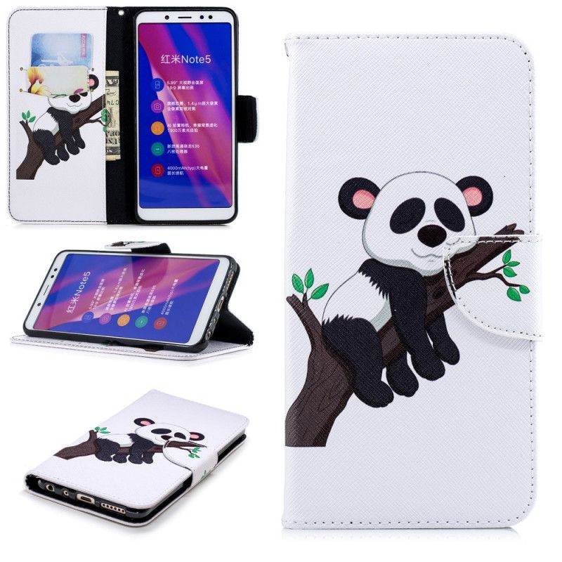 Lederhüllen Xiaomi Redmi Note 5 Handyhülle Fauler Panda