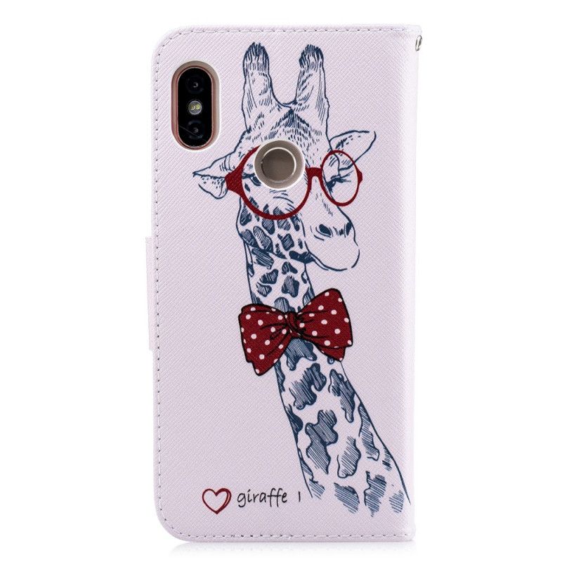 Lederhüllen Xiaomi Redmi Note 5 Handyhülle Nerd-Giraffe