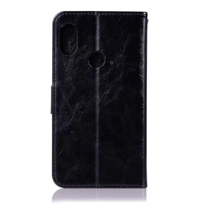Lederhüllen Xiaomi Redmi Note 5 Schwarz Vintage Ledereffekt Mit Riemen