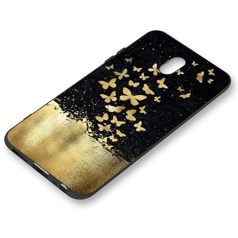 Hülle Xiaomi Redmi 8A Flexible Silikongoldschmetterlinge