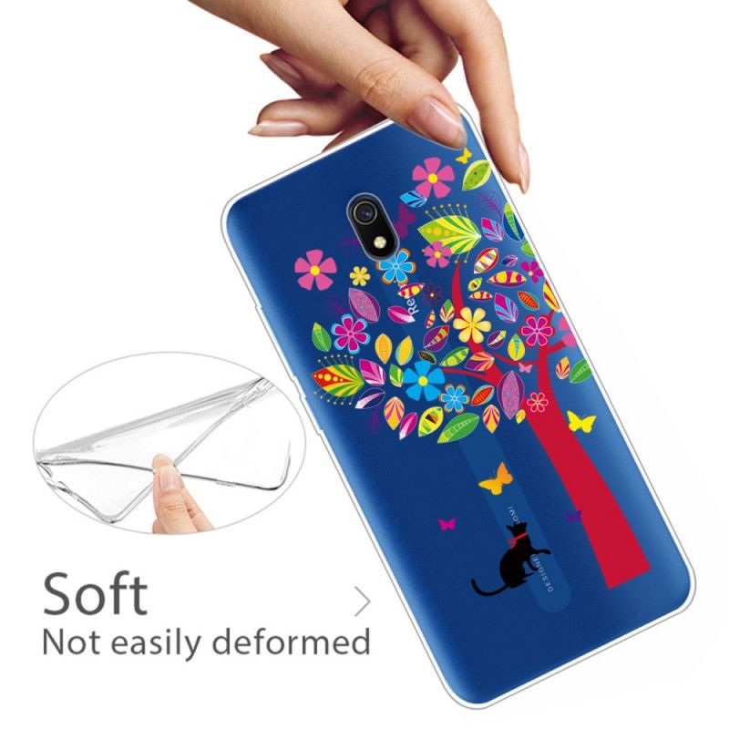 Hülle Xiaomi Redmi 8A Katze Unter Dem Farbigen Baum