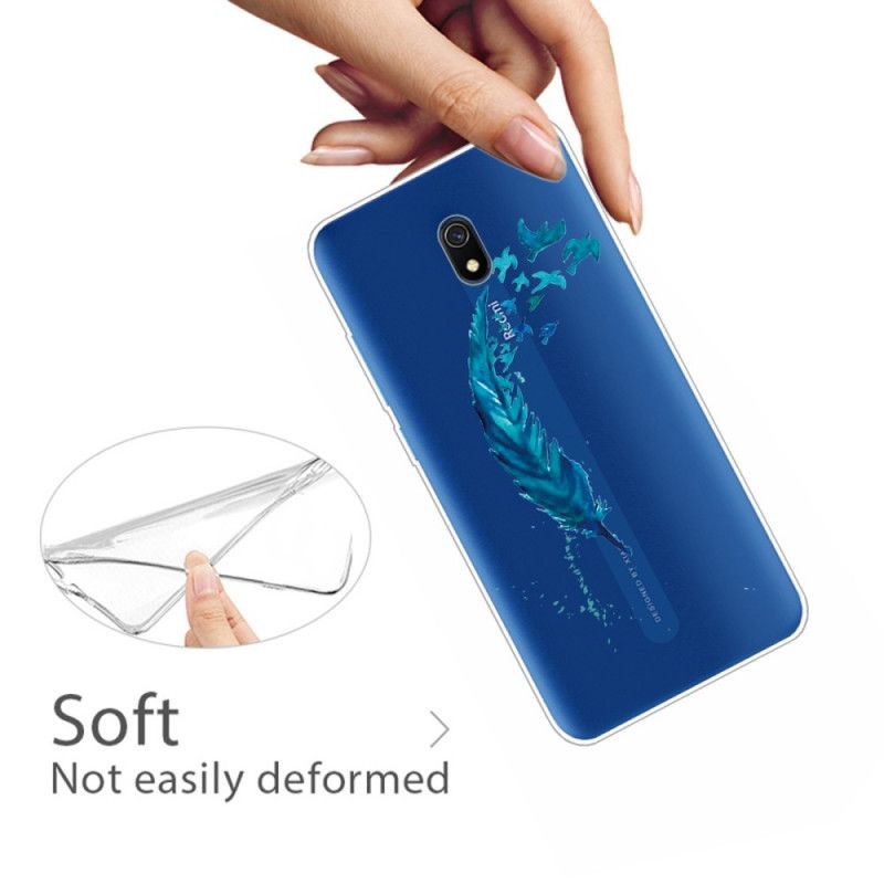 Hülle Xiaomi Redmi 8A Schöne Blaue Feder