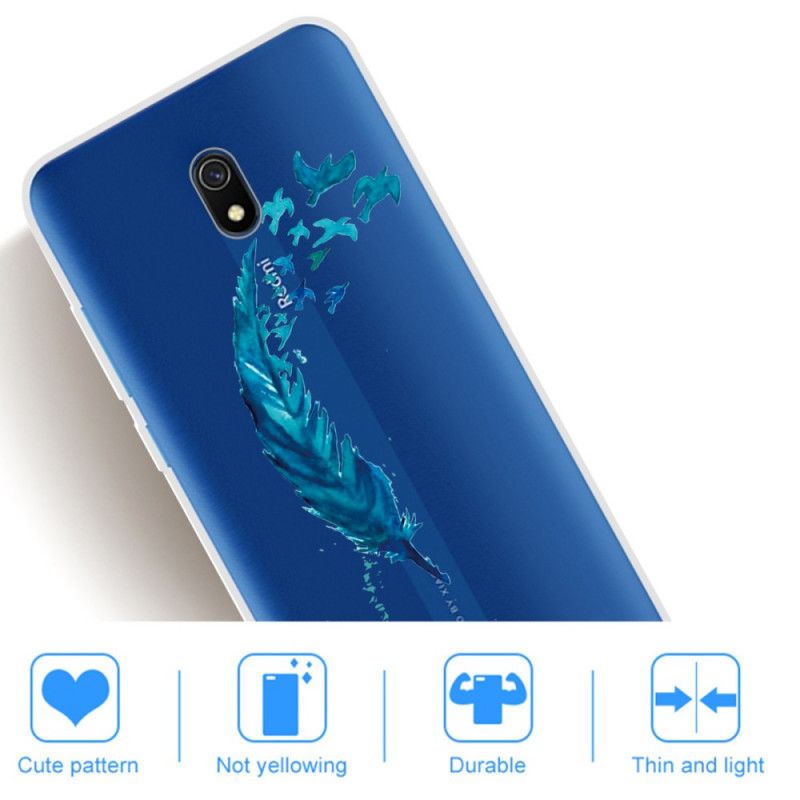 Hülle Xiaomi Redmi 8A Schöne Blaue Feder