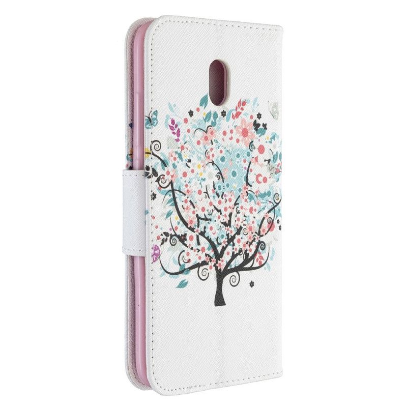 Lederhüllen Xiaomi Redmi 8A Handyhülle Blühender Baum