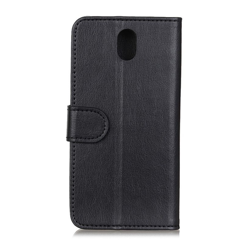 Lederhüllen Xiaomi Redmi 8A Schwarz Handyhülle Einfacher Ledereffekt