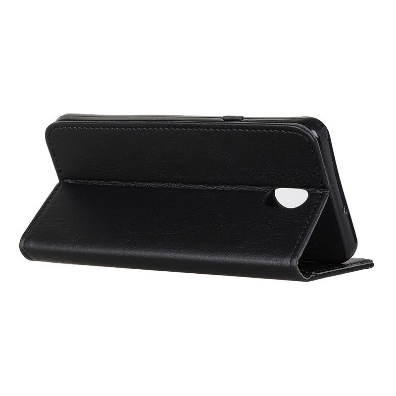 Lederhüllen Xiaomi Redmi 8A Schwarz Handyhülle Einfacher Ledereffekt