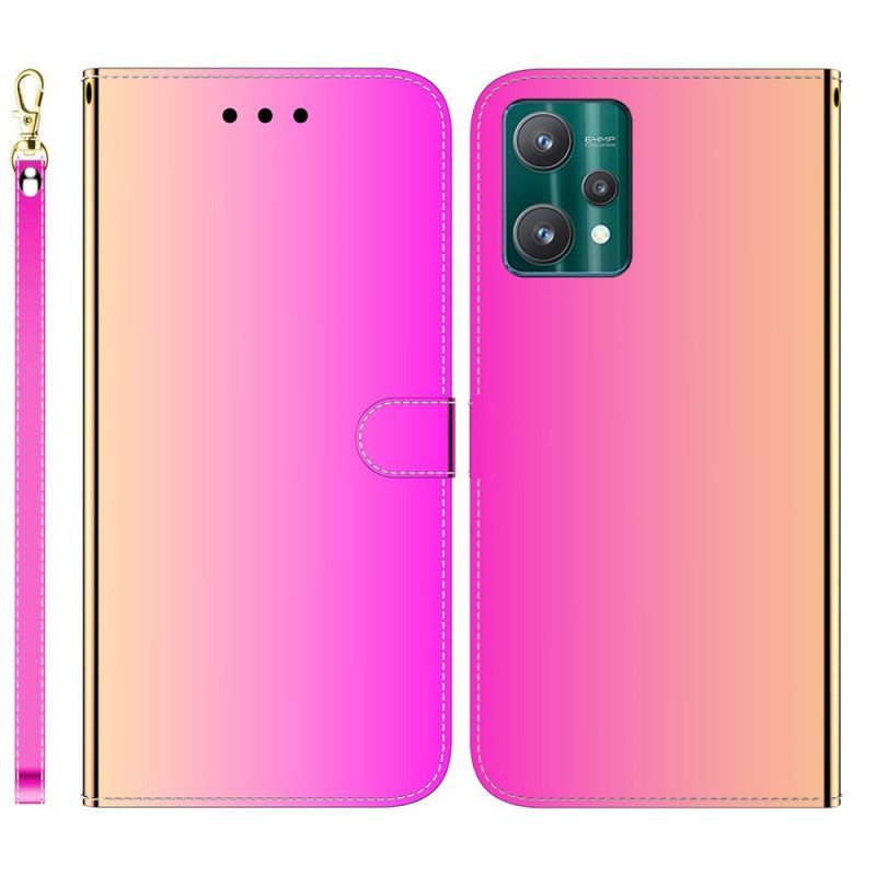 Flip Case Für Realme 9 Pro Plus Spiegelabdeckung Aus Kunstleder