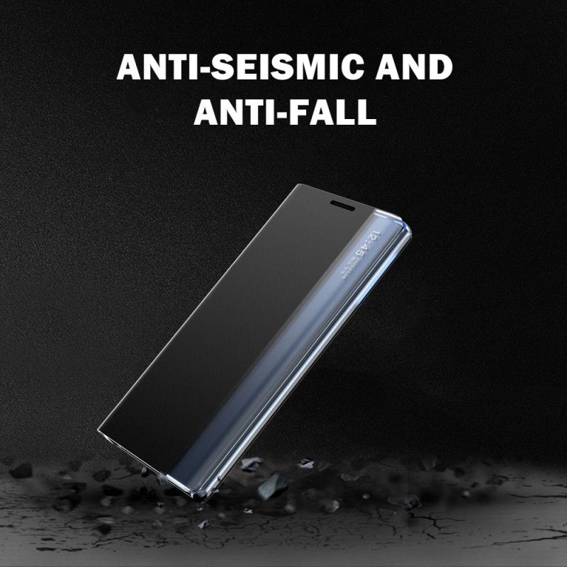 Cover Anzeigen Samsung Galaxy A72 4G / A72 5G Schwarz Strukturierter Ledereffekt