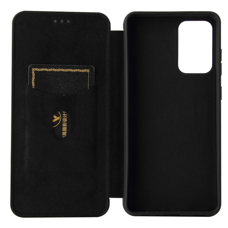 Flip Case Für Samsung Galaxy A72 4G / A72 5G Schwarz Kohlefaser