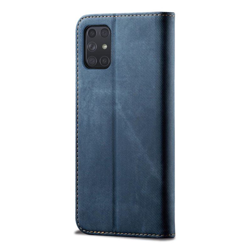 Flip Case Samsung Galaxy A72 4G / A72 5G Schwarz Jeansstoff