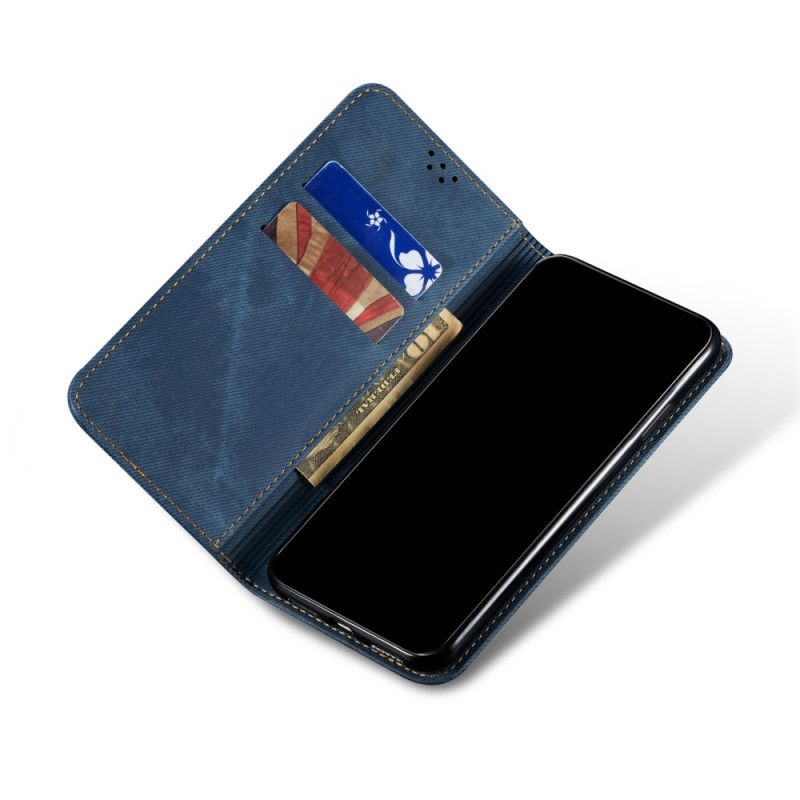 Flip Case Samsung Galaxy A72 4G / A72 5G Schwarz Jeansstoff