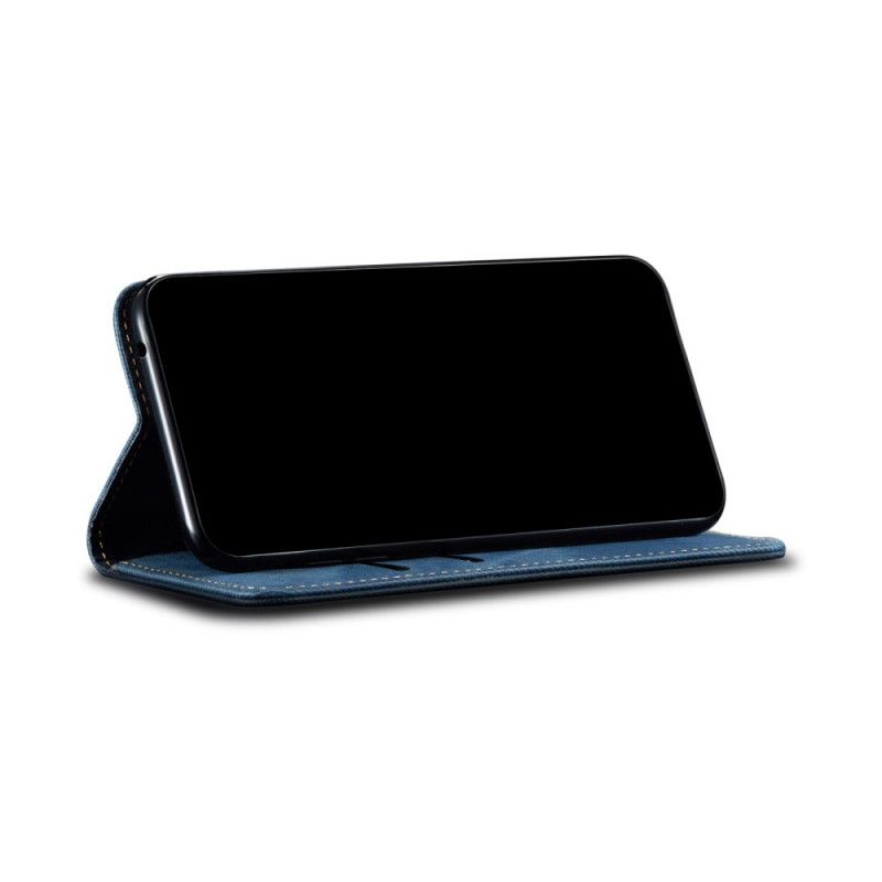 Flip Case Samsung Galaxy A72 4G / A72 5G Schwarz Jeansstoff