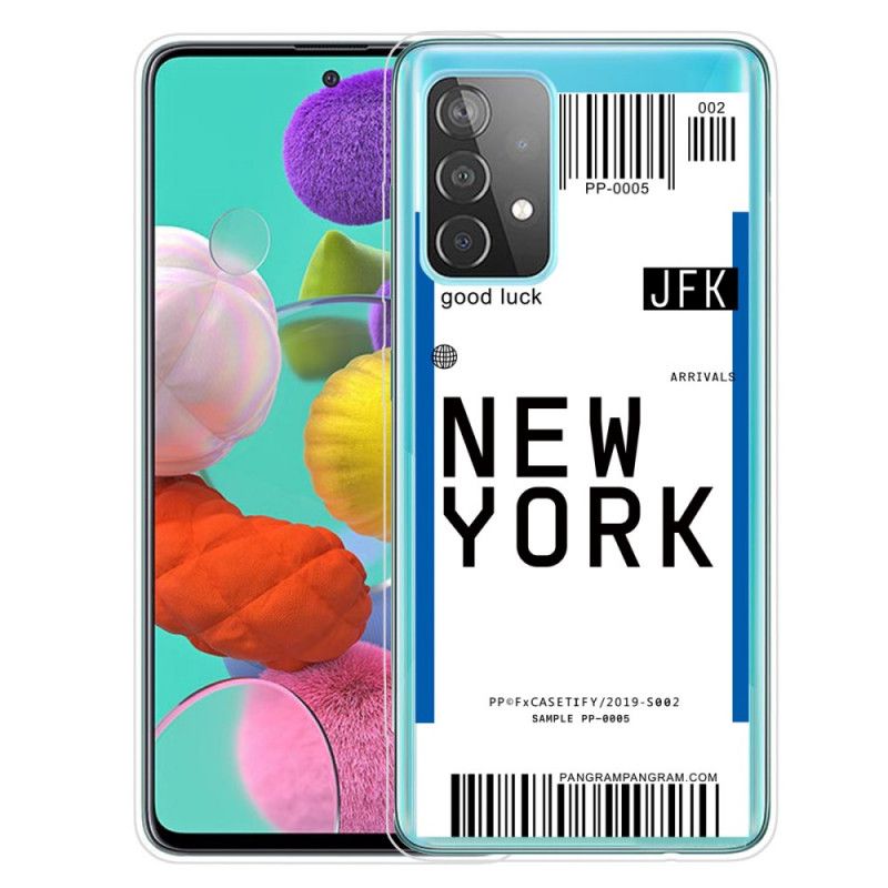 Hülle Für Samsung Galaxy A72 4G / A72 5G Schwarz Bordkarte Nach New York