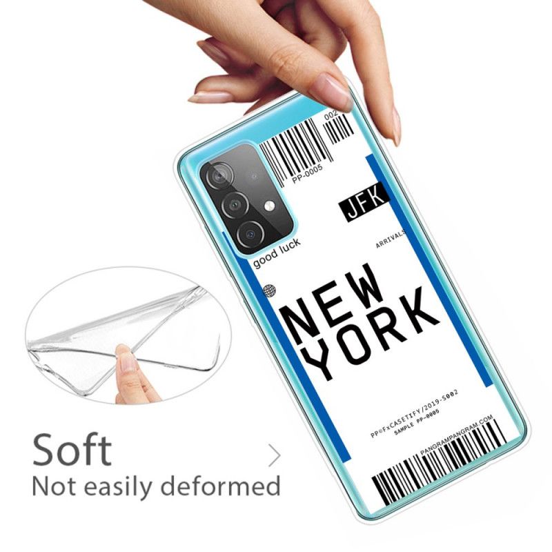 Hülle Für Samsung Galaxy A72 4G / A72 5G Schwarz Bordkarte Nach New York