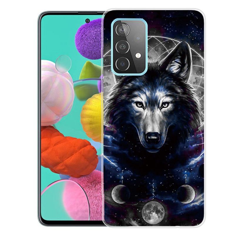 Hülle Für Samsung Galaxy A72 4G / A72 5G Schwarz Flexibler Wolf