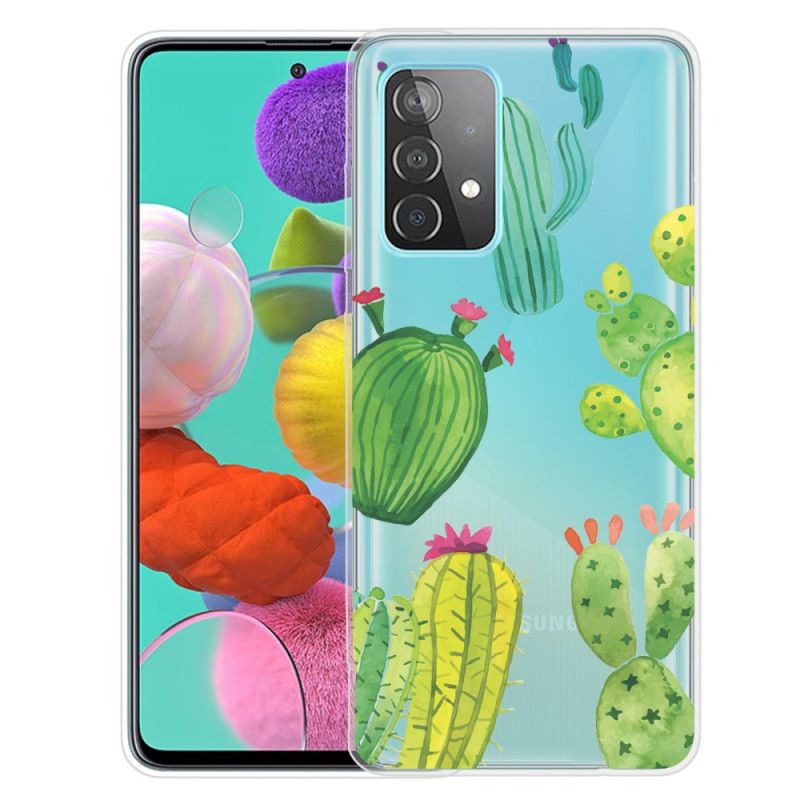 Hülle Samsung Galaxy A72 4G / A72 5G Aquarellkaktus