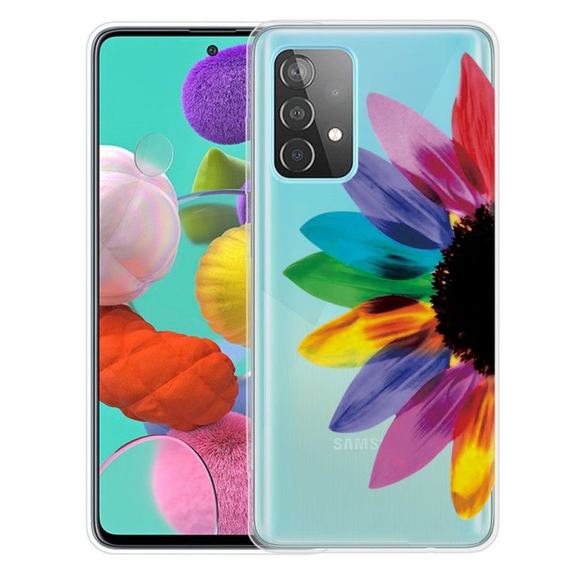 Hülle Samsung Galaxy A72 4G / A72 5G Farbige Blume