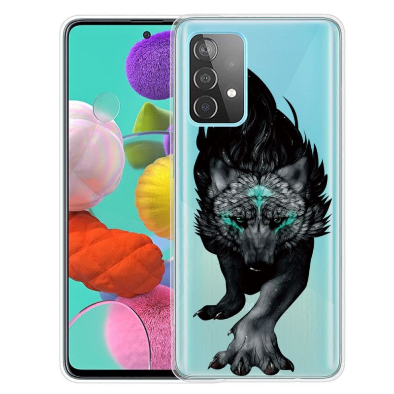 Hülle Samsung Galaxy A72 4G / A72 5G Grafischer Wolf