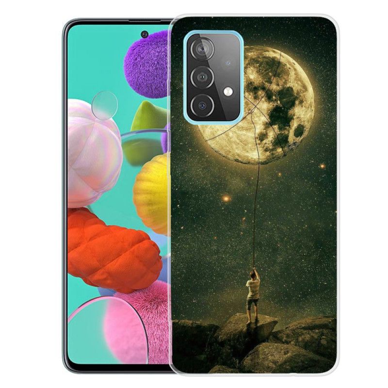 Hülle Samsung Galaxy A72 4G / A72 5G Handyhülle Flexibler Mann Zum Mond