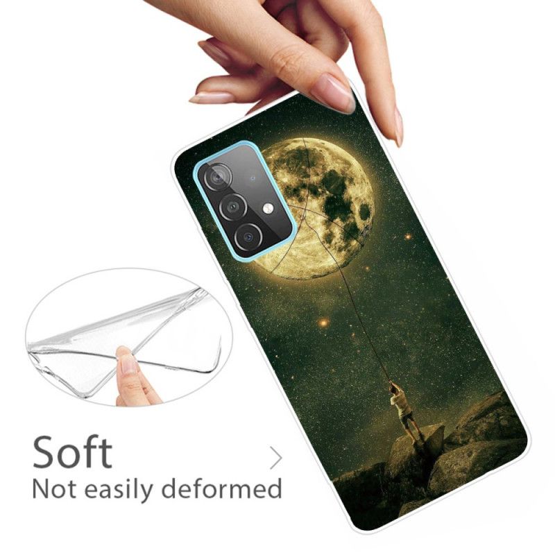 Hülle Samsung Galaxy A72 4G / A72 5G Handyhülle Flexibler Mann Zum Mond