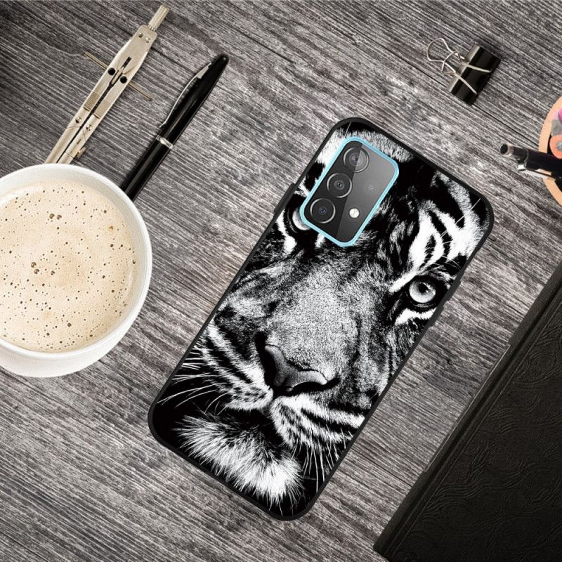 Hülle Samsung Galaxy A72 4G / A72 5G Handyhülle Schwarzweiss-Tiger