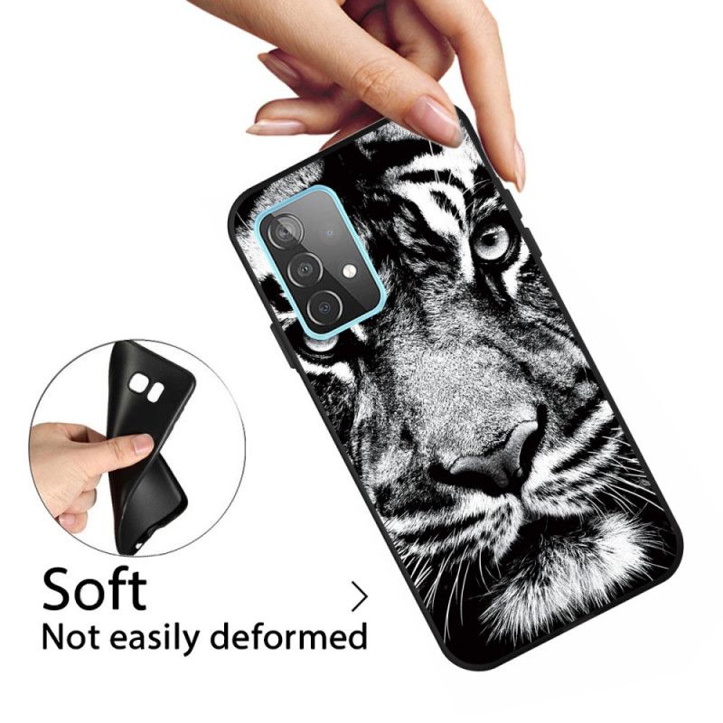 Hülle Samsung Galaxy A72 4G / A72 5G Handyhülle Schwarzweiss-Tiger