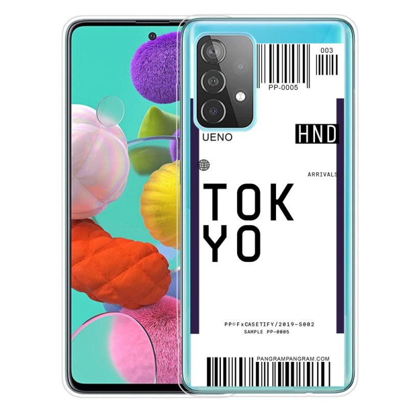 Hülle Samsung Galaxy A72 4G / A72 5G Schwarz Bordkarte Tokio