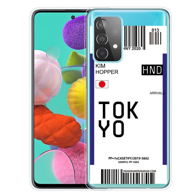 Hülle Samsung Galaxy A72 4G / A72 5G Schwarz Bordkarte Tokio